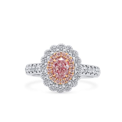 很轻 粉色 钻石 戒指, 0.62 重量 (1.61 克拉 总重), 椭圆型 形状, EG_Lab 认证, J50815157IL