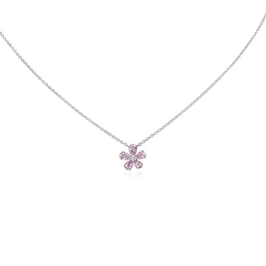  粉色 钻石 项链, 0.64 重量 (0.68 克拉 总重), 梨型 形状