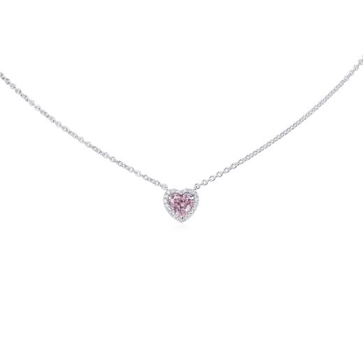 浅 粉色 钻石 项链, 0.70 重量 (0.77 克拉 总重), 心型 形状, GIA 认证, 6214744715