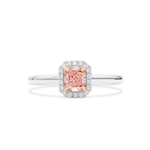 浅 粉色 钻石 戒指, 0.66 重量 (0.75 克拉 总重), 镭帝恩型 形状, GIA 认证, 6204081017