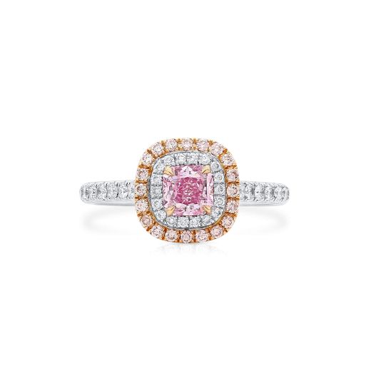 很轻 粉色 钻石 戒指, 0.50 重量 (0.91 克拉 总重), 镭帝恩型 形状, GIA 认证, 7333291013