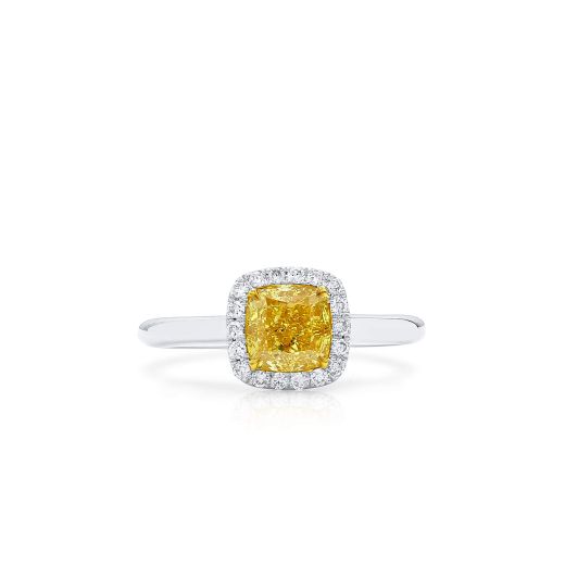 浓 黄色 钻石 戒指, 1.21 重量 (1.34 克拉 总重), 枕型 形状, GIA 认证, 7388398463