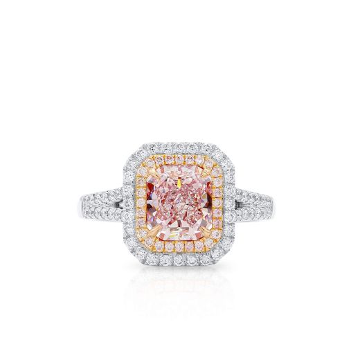  呈紫色的 粉色 钻石 戒指, 1.73 重量 (2.15 克拉 总重), 镭帝恩型 形状, GIA 认证, 2171367545