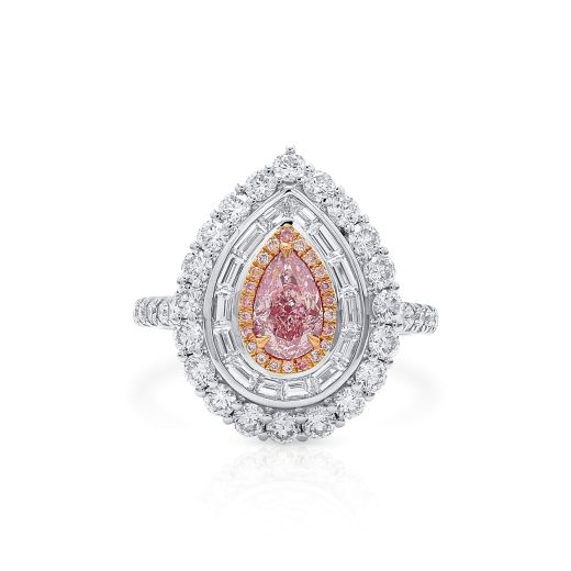 很轻 粉色 钻石 戒指, 0.71 重量 (2.34 克拉 总重), 梨型 形状, GIA 认证, 6395771629