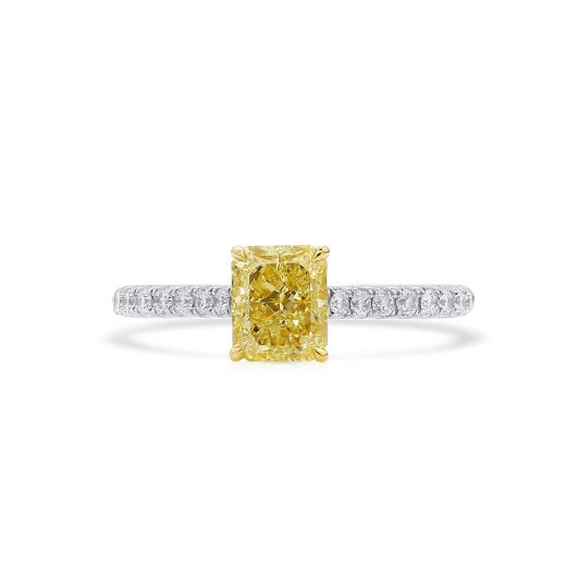  黄色 钻石 戒指, 1.13 重量 (1.36 克拉 总重), 镭帝恩型 形状, GIA 认证, 6422237585