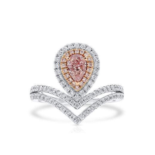 浅 粉色 钻石 戒指, 0.50 重量 (1.00 克拉 总重), 梨型 形状, GIA 认证, 1226604431