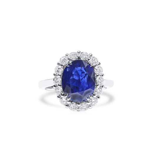 天然 艳彩蓝 蓝宝石 戒指, 4.73 重量 (5.87 克拉 总重), GRS 认证, GRS2022-118816, 无烧