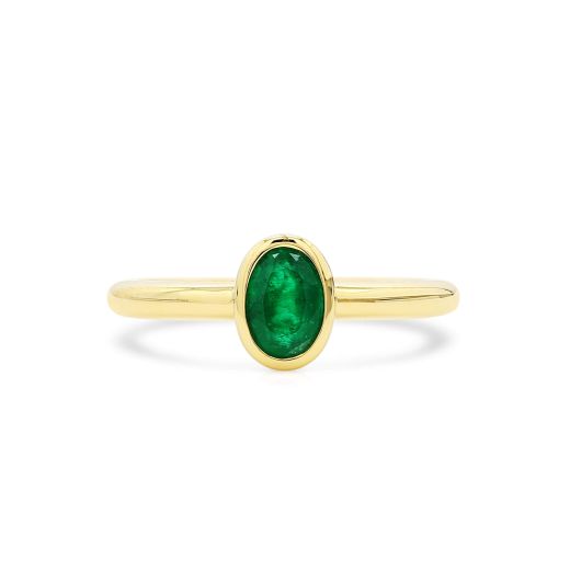 天然 Vivid Green 祖母绿型 戒指, 0.64 重量