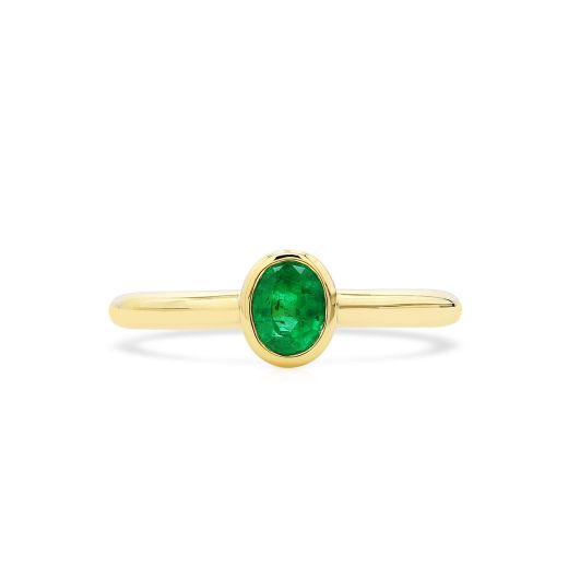 天然 Vivid Green 祖母绿型 戒指, 0.48 重量