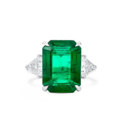天然 Vivid Green 祖母绿型 戒指, 7.70 重量 (9.06 克拉 总重), GRS 认证, JCRG08089106