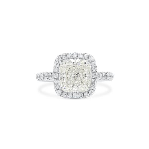 白色 钻石 戒指, 3.21 重量 (3.76 克拉 总重), 枕型 形状, GIA 认证, 2215205908