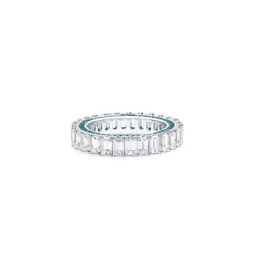 白色 钻石 戒指, 4.11 重量 (6.46 克拉 总重), 祖母绿型 形状