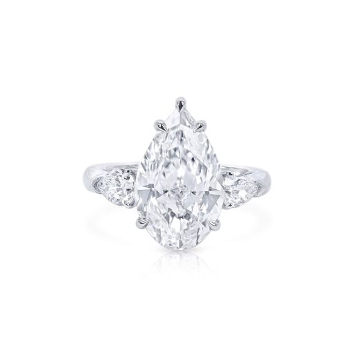 白色 钻石 戒指, 5.02 重量 (5.70 克拉 总重), 梨型 形状, GIA 认证, 5222499243