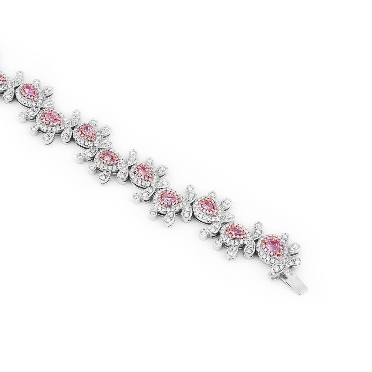 Fancy Light Pink Diamond Bracelet, 2.05 Ct. (6.03 Ct. TW), Pear shape, GIA Certified, JCBF05409126
