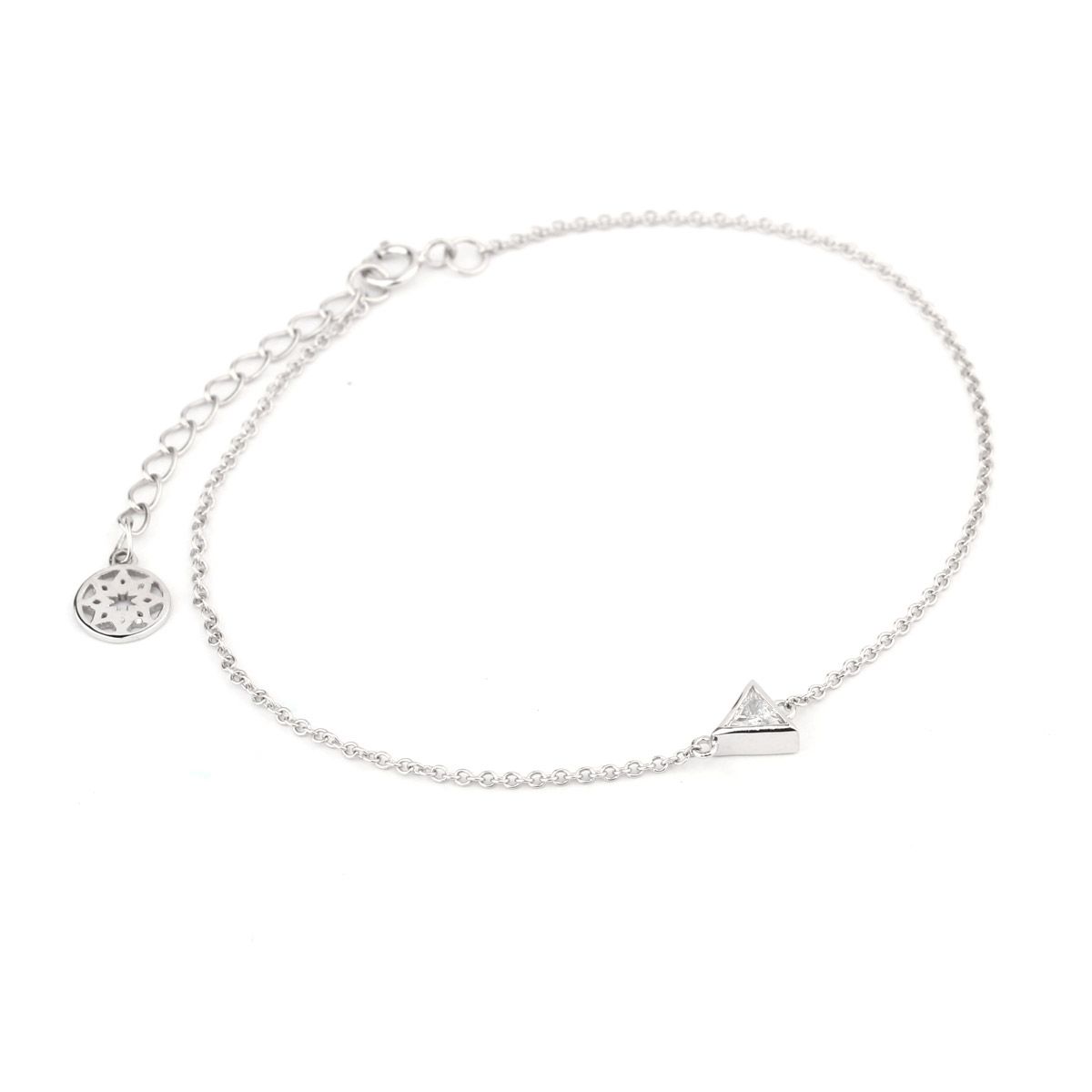 White Diamond Bracelet, 0.08 Carat, Triangle shape, IGI Certified, 4602128111