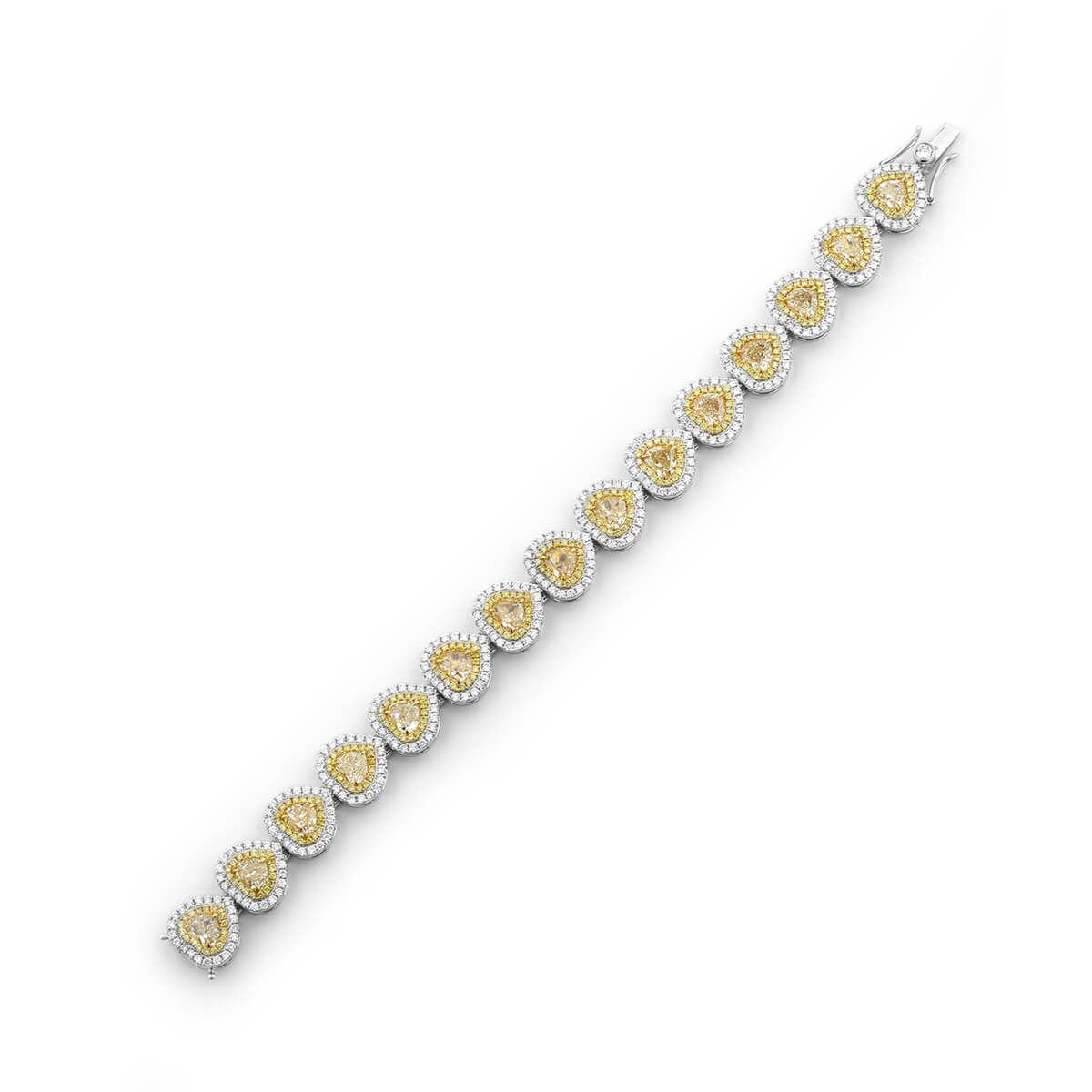 Fancy Yellow Diamond Bracelet, 11.56 Ct. (16.77 Ct. TW), Heart shape, EG_Lab Certified, J5826182638
