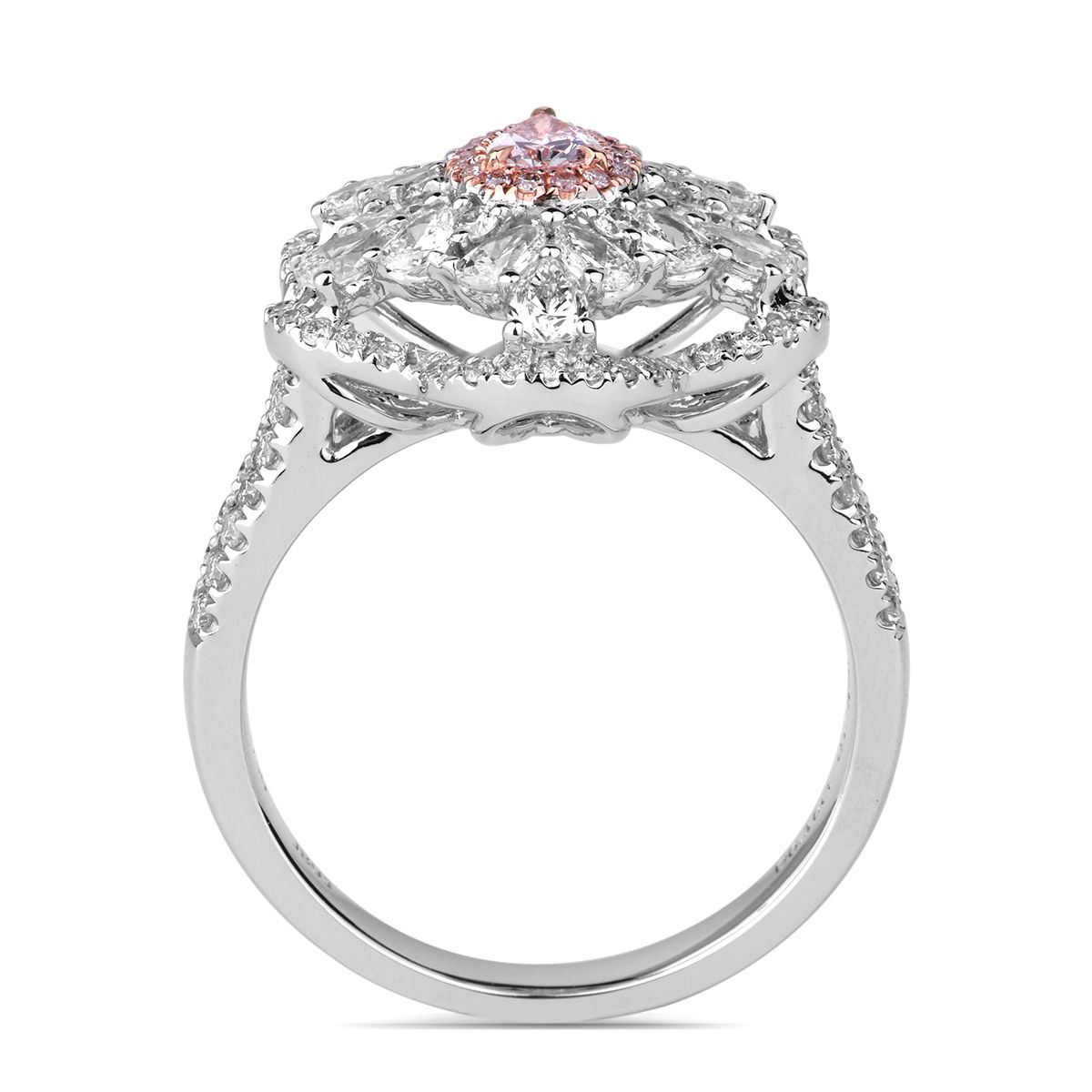 浅 粉色 钻石 戒指, 0.16 重量 (1.51 克拉 总重), 梨型 形状, GIA 认证, 5181017403
