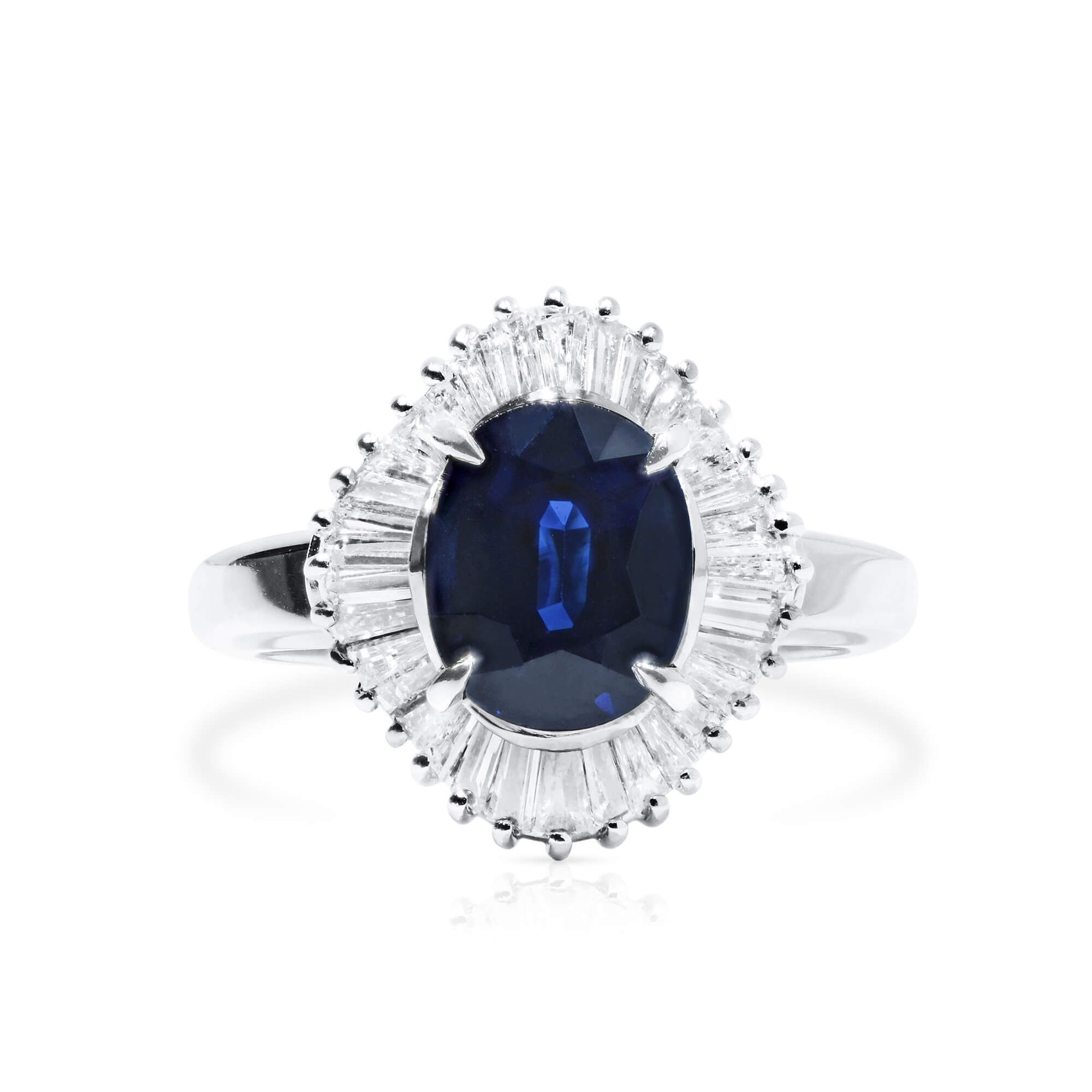 天然 Blue 蓝宝石 戒指, 2.82 重量 (3.70 克拉 总重), GWLAB 认证, JCRG01105303, 无烧