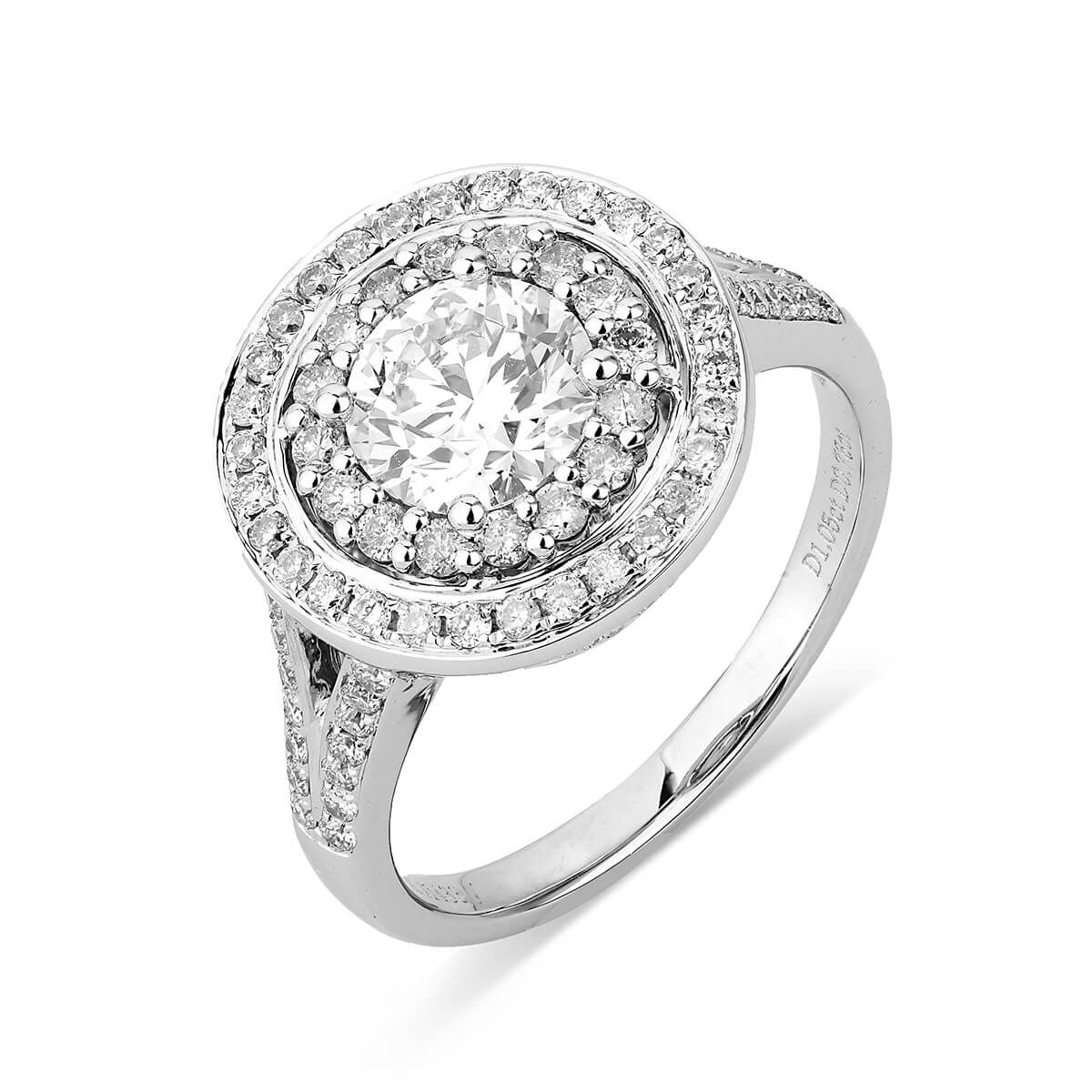 White Diamond Ring, 1.05 Ct. (1.81 Ct. TW), Round shape, IGI Certified, 4602128101