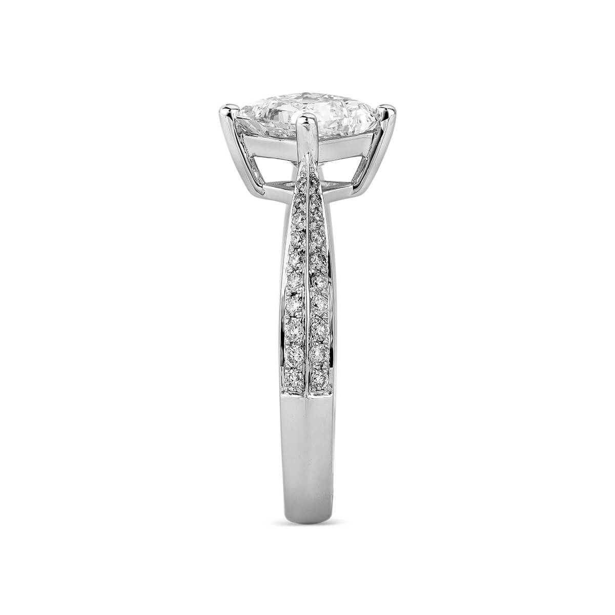 White Diamond Ring, 1.21 Ct. (1.41 Ct. TW), Princess shape, GIA Certified, 6225059940