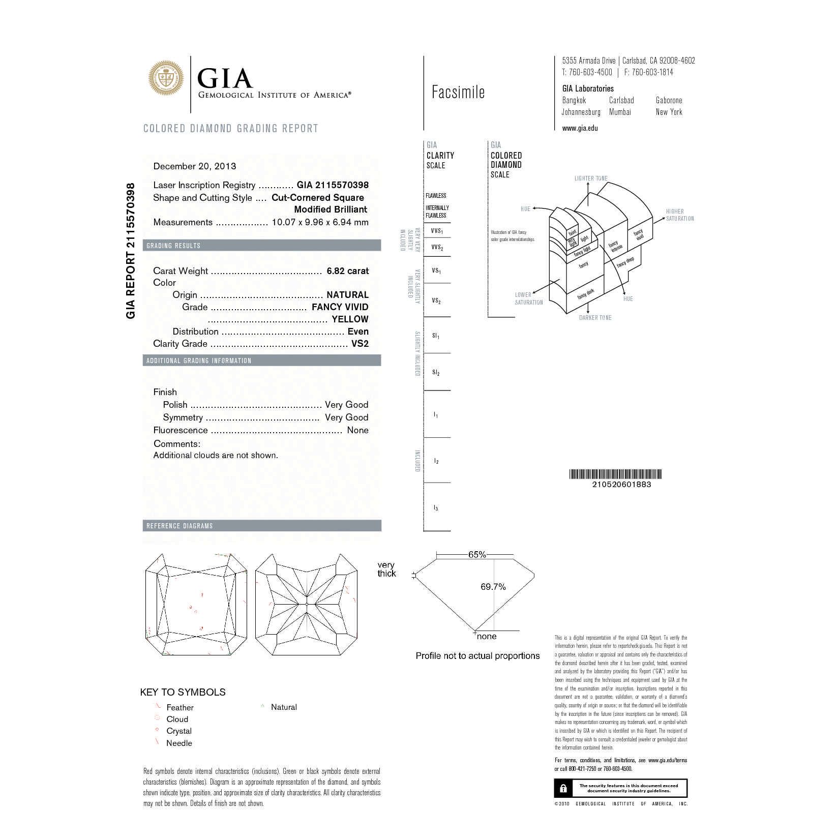 Fancy Vivid Yellow Diamond Ring, 6.82 Ct. (9.31 Ct. TW), Radiant shape, GIA Certified, 2115570398