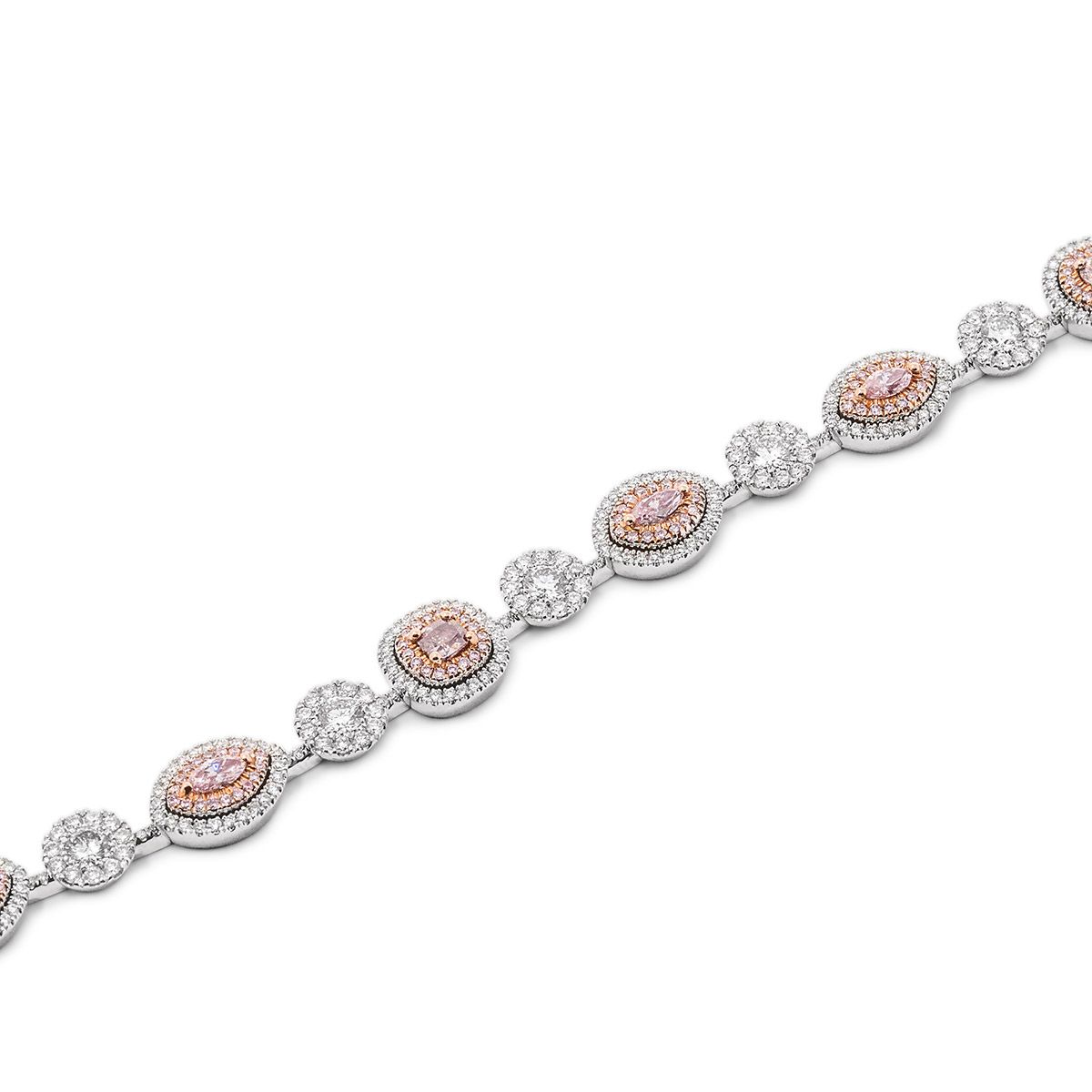 Fancy Pink Diamond Bracelet, 3.14 Carat, Mix shape, GIA Certified, JABF05271139