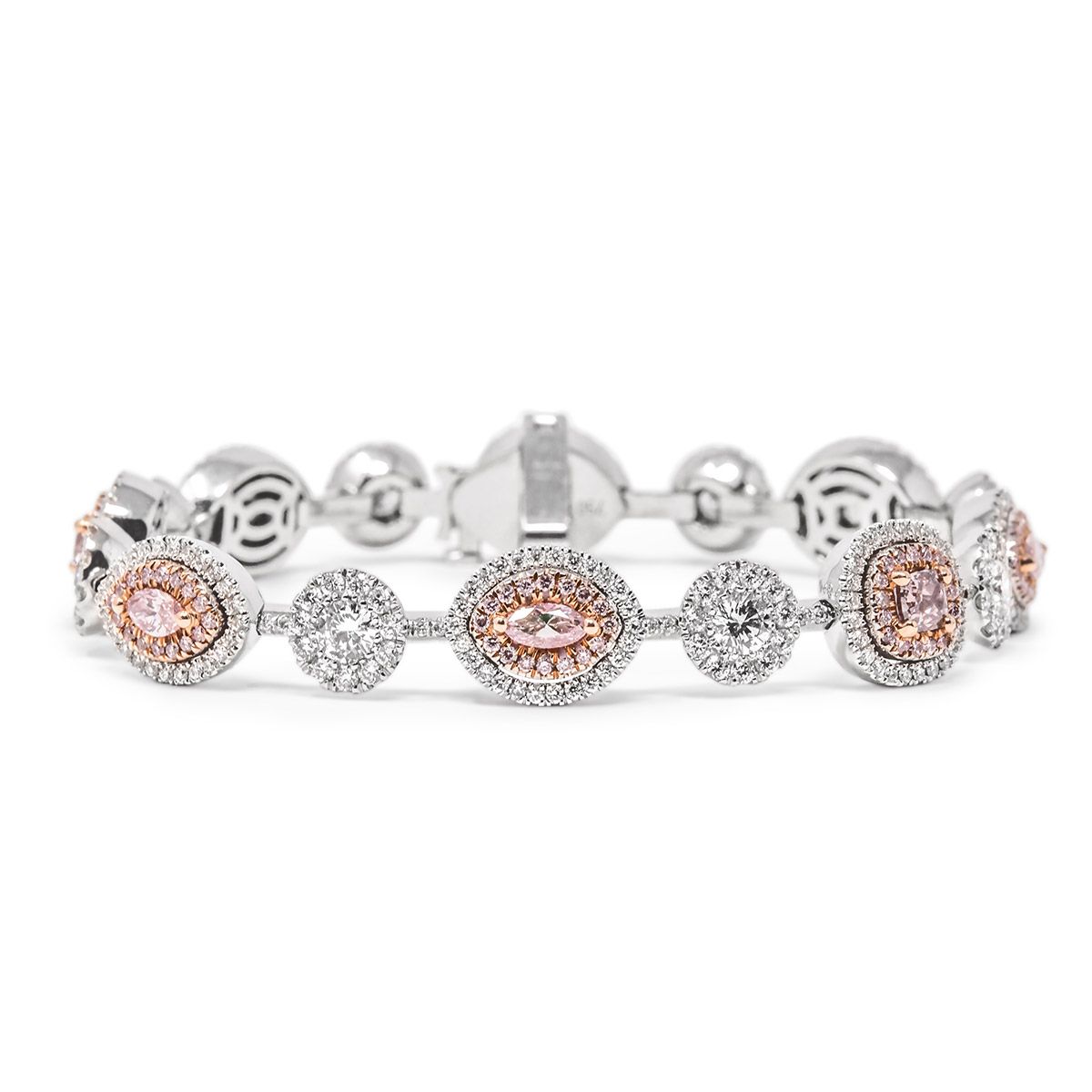 Fancy Pink Diamond Bracelet, 3.14 Carat, Mix shape, GIA Certified, JABF05271139