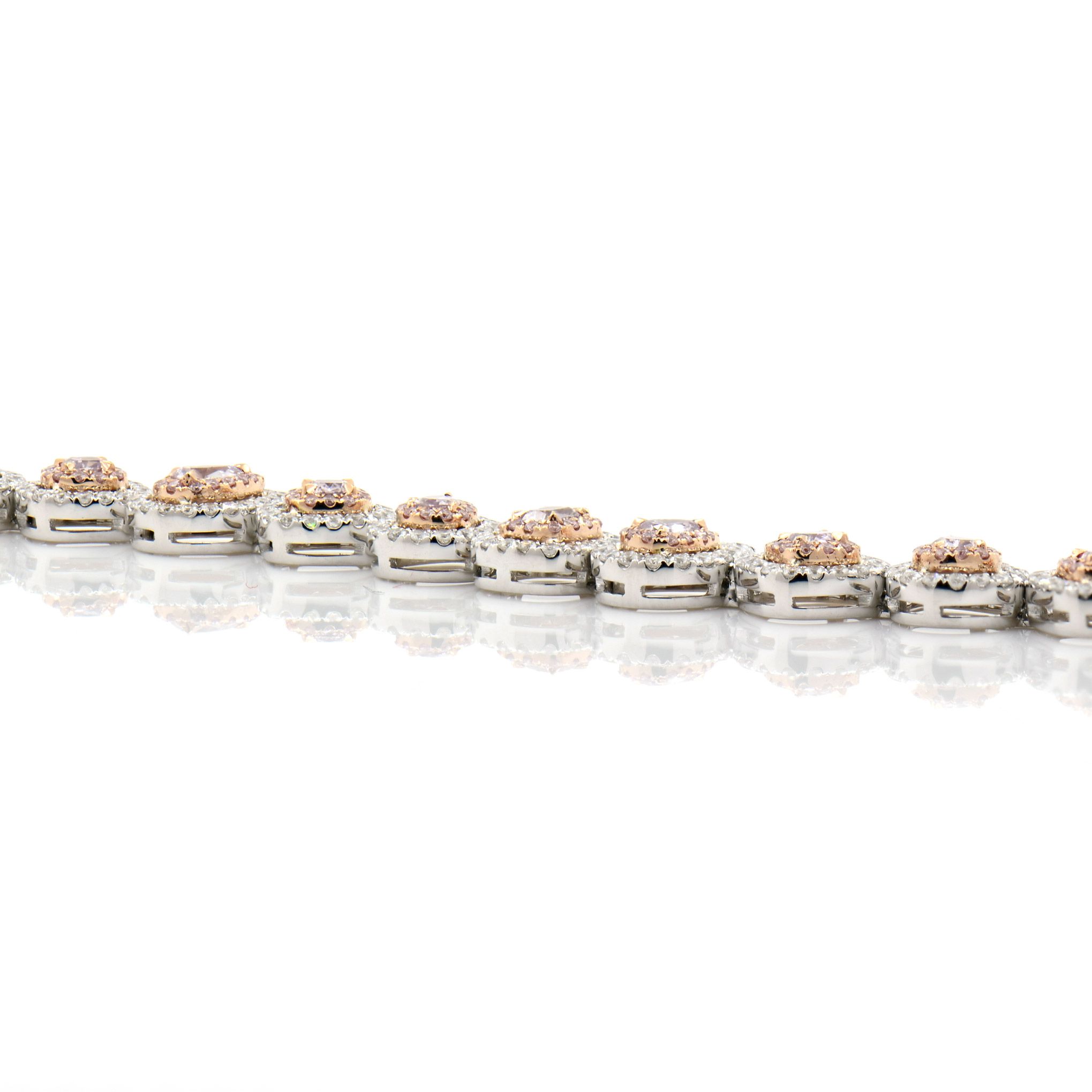 Fancy Pink Diamond Bracelet, 2.26 Ct. (5.42 Ct. TW), Mix shape, EG_Lab Certified, J5726154232