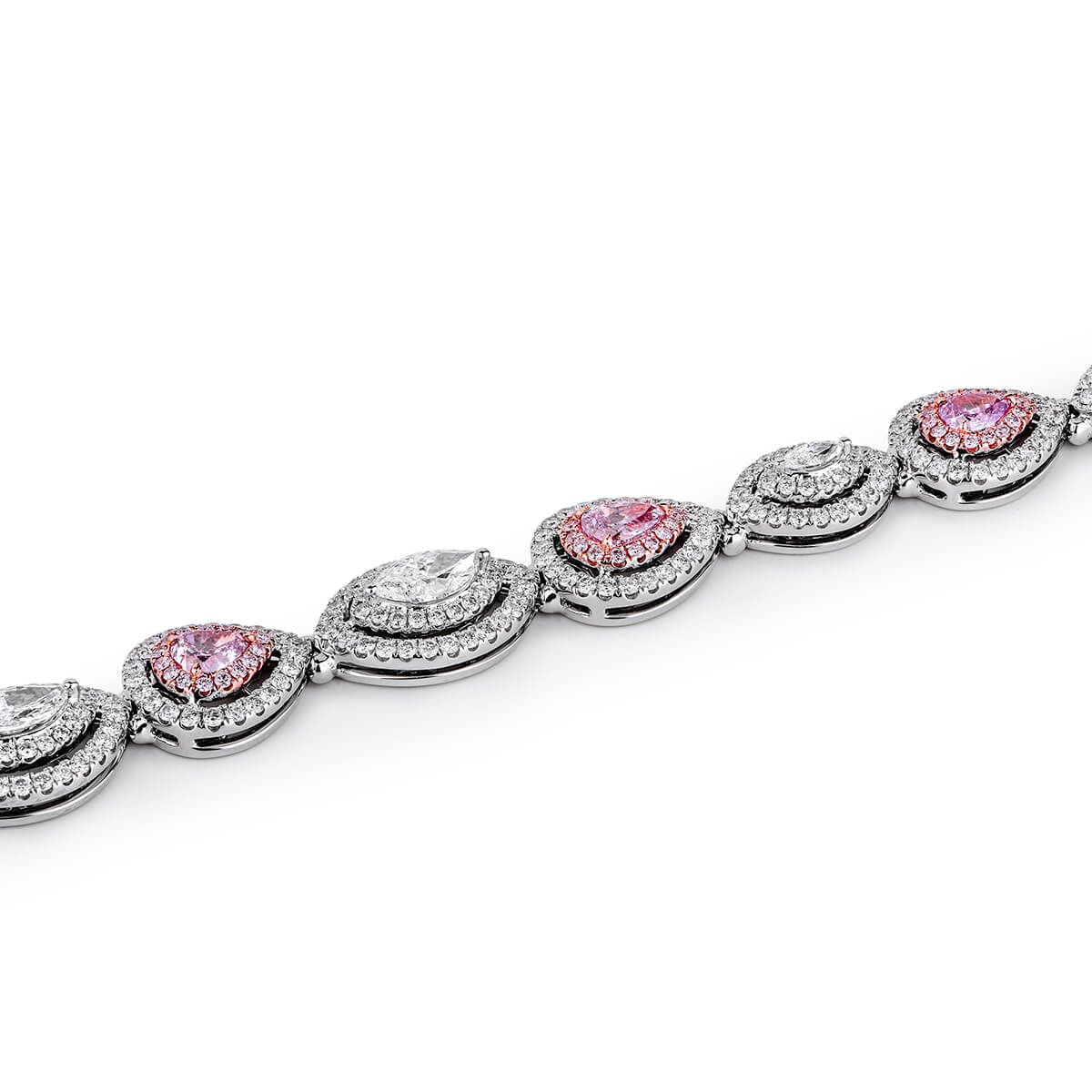 Light Pink Diamond Bracelet, 1.23 Ct. (5.11 Ct. TW), Oval shape, GIA Certified, JCBF05356712