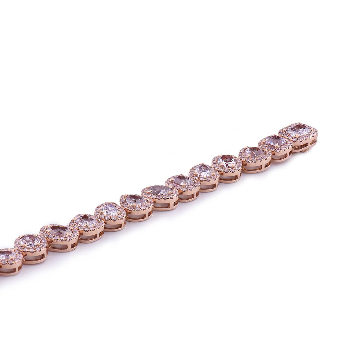 Fancy Light Pink Diamond Bracelet, 6.07 Ct. (7.33 Ct. TW), Oval shape, GIA Certified, JCBF05369094