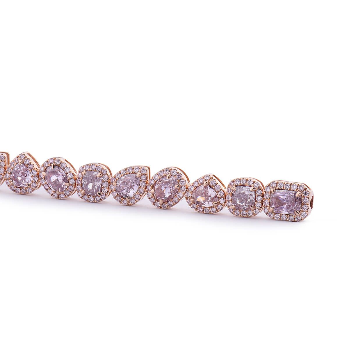 Fancy Light Pink Diamond Bracelet, 6.07 Ct. (7.33 Ct. TW), Oval shape, GIA Certified, JCBF05369094