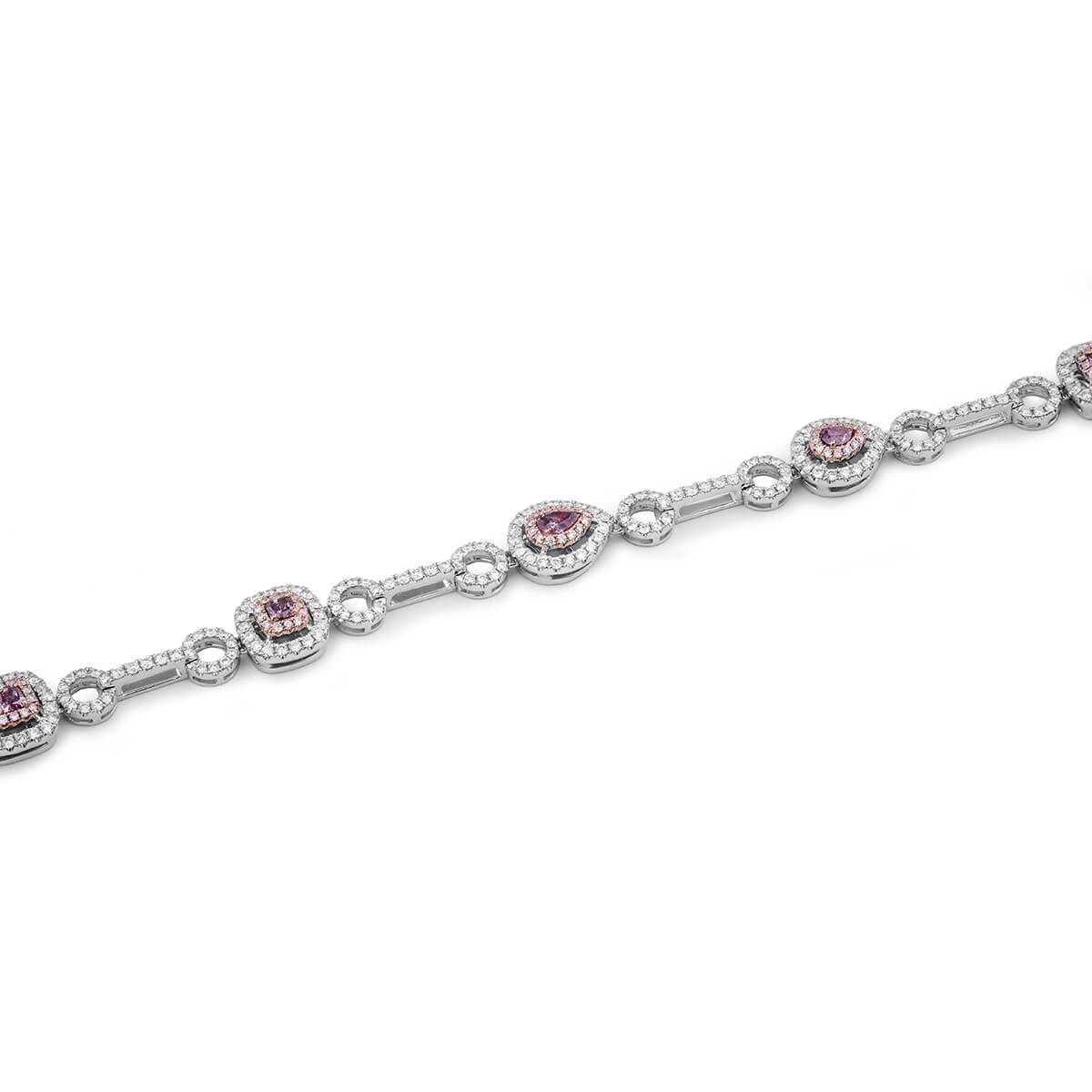 Fancy Deep Pink Purple Diamond Bracelet, 0.85 Ct. (3.12 Ct. TW), Mix shape, GIA Certified, JCBF05390266