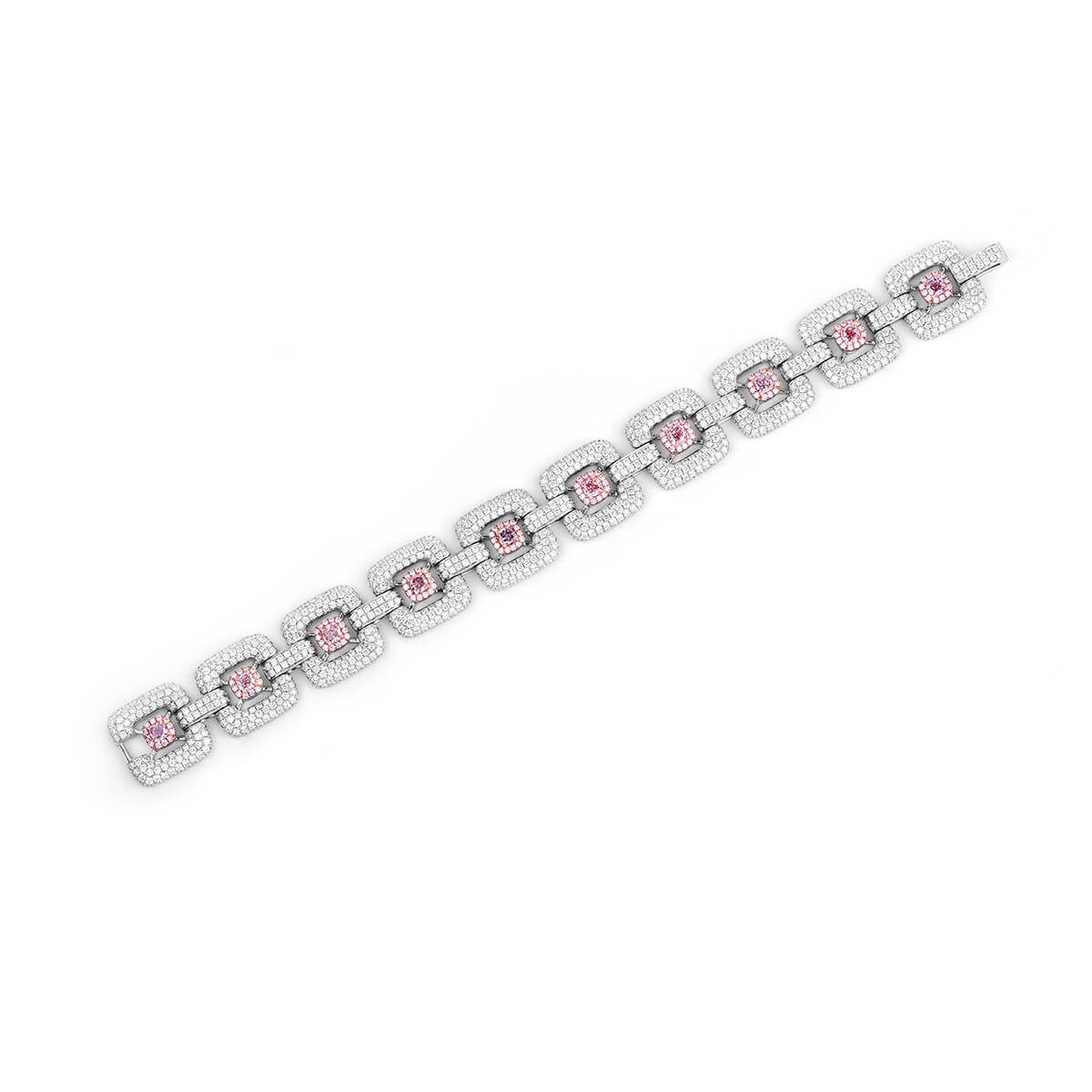 Very Light Pink Diamond Bracelet, 15.06 Ct. TW, Radiant shape, GIA Certified, JCBF05403948
