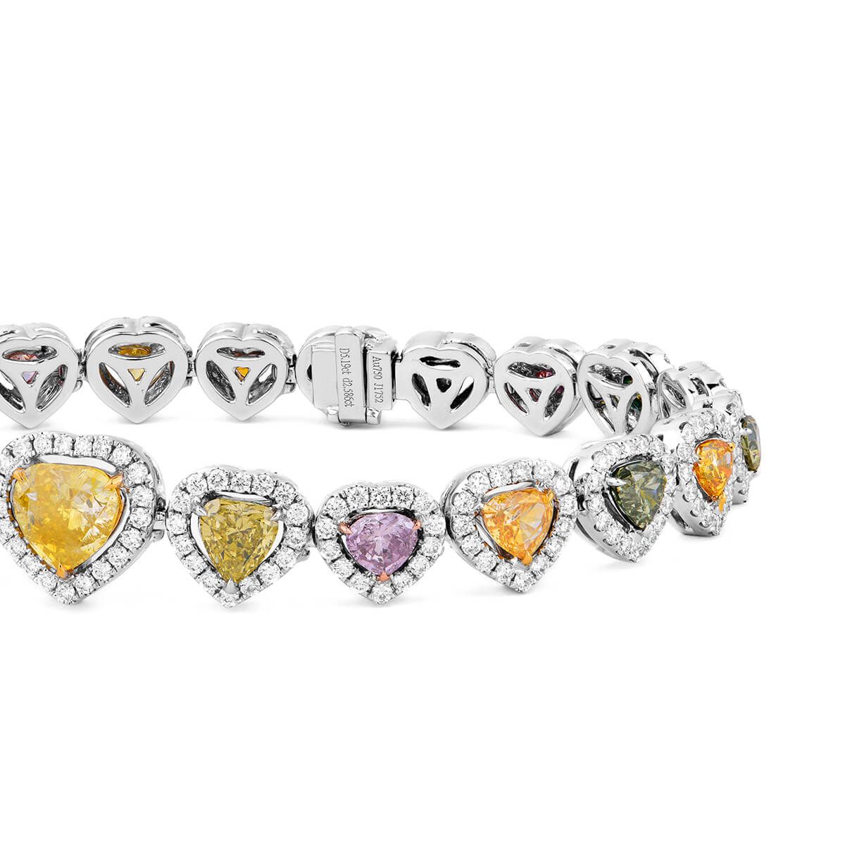 Fancy Pinkish Purple Diamond Bracelet, 2.59 Carat, Heart shape, GIA Certified, JCBF05409383