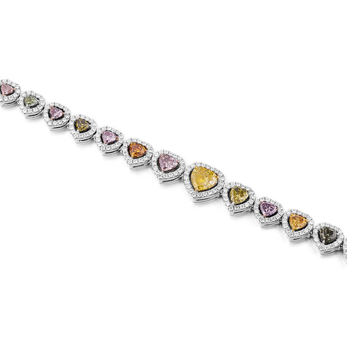 Fancy Pinkish Purple Diamond Bracelet, 2.59 Carat, Heart shape, GIA Certified, JCBF05409383