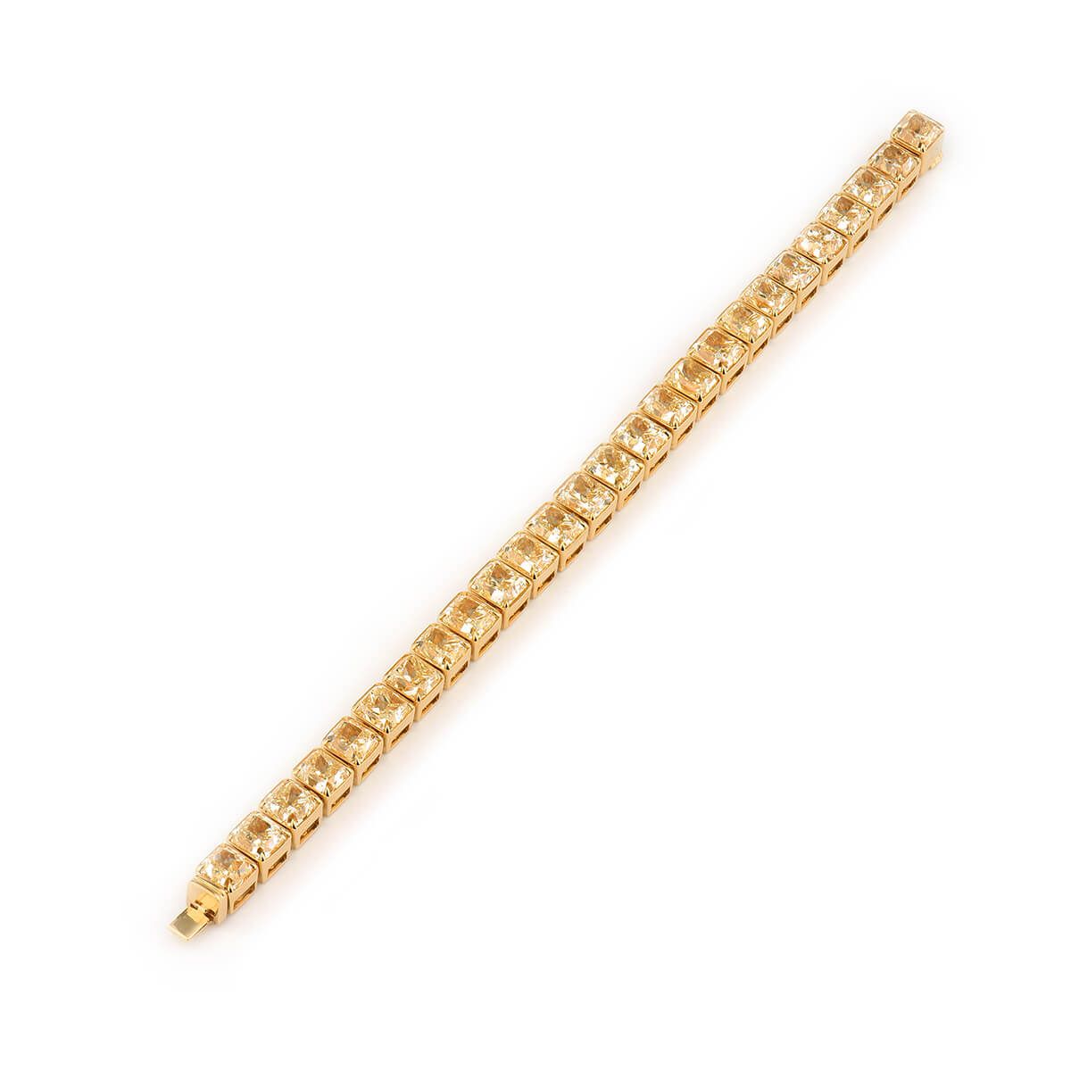 Fancy Yellow Diamond Bracelet, 52.38 Carat, Radiant shape