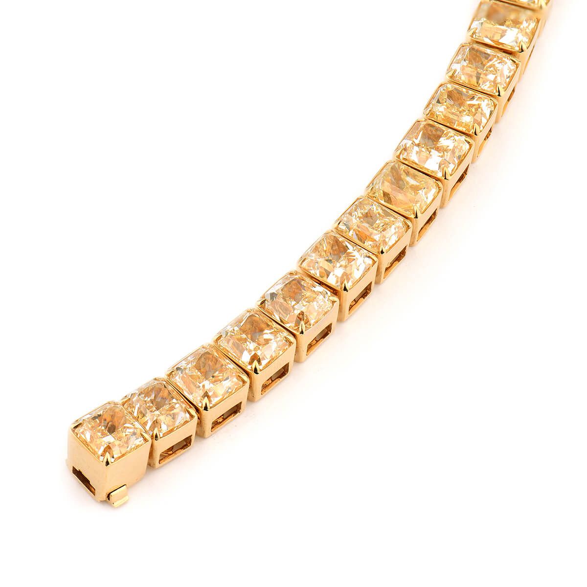 Fancy Yellow Diamond Bracelet, 52.38 Carat, Radiant shape