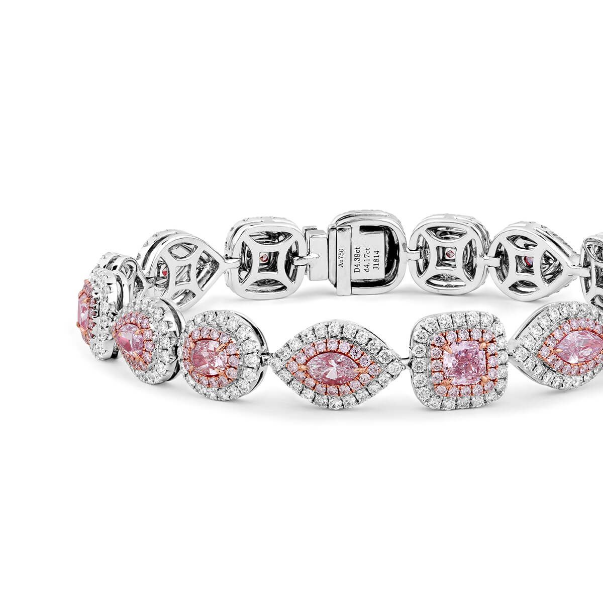 Very Light Pink Diamond Bracelet, 4.39 Ct. (8.56 Ct. TW), Marquise shape, GIA Certified, JCBF05418634