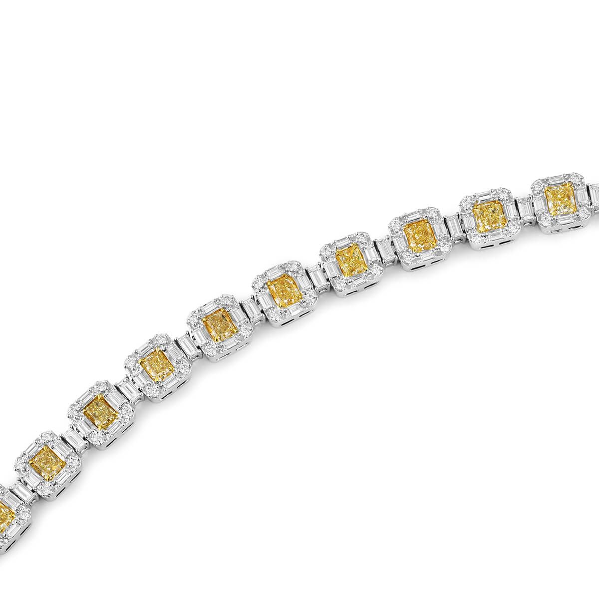 Fancy Yellow Diamond Bracelet, 8.84 Ct. (14.21 Ct. TW), Radiant shape