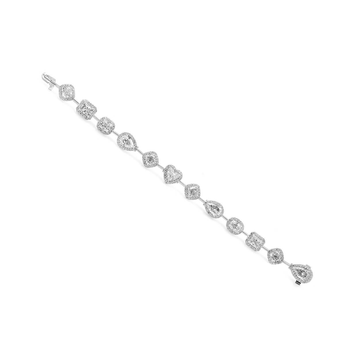  White Diamond Bracelet, 14.20 Ct. TW, Radiant shape, GIA Certified, JCBW01068724