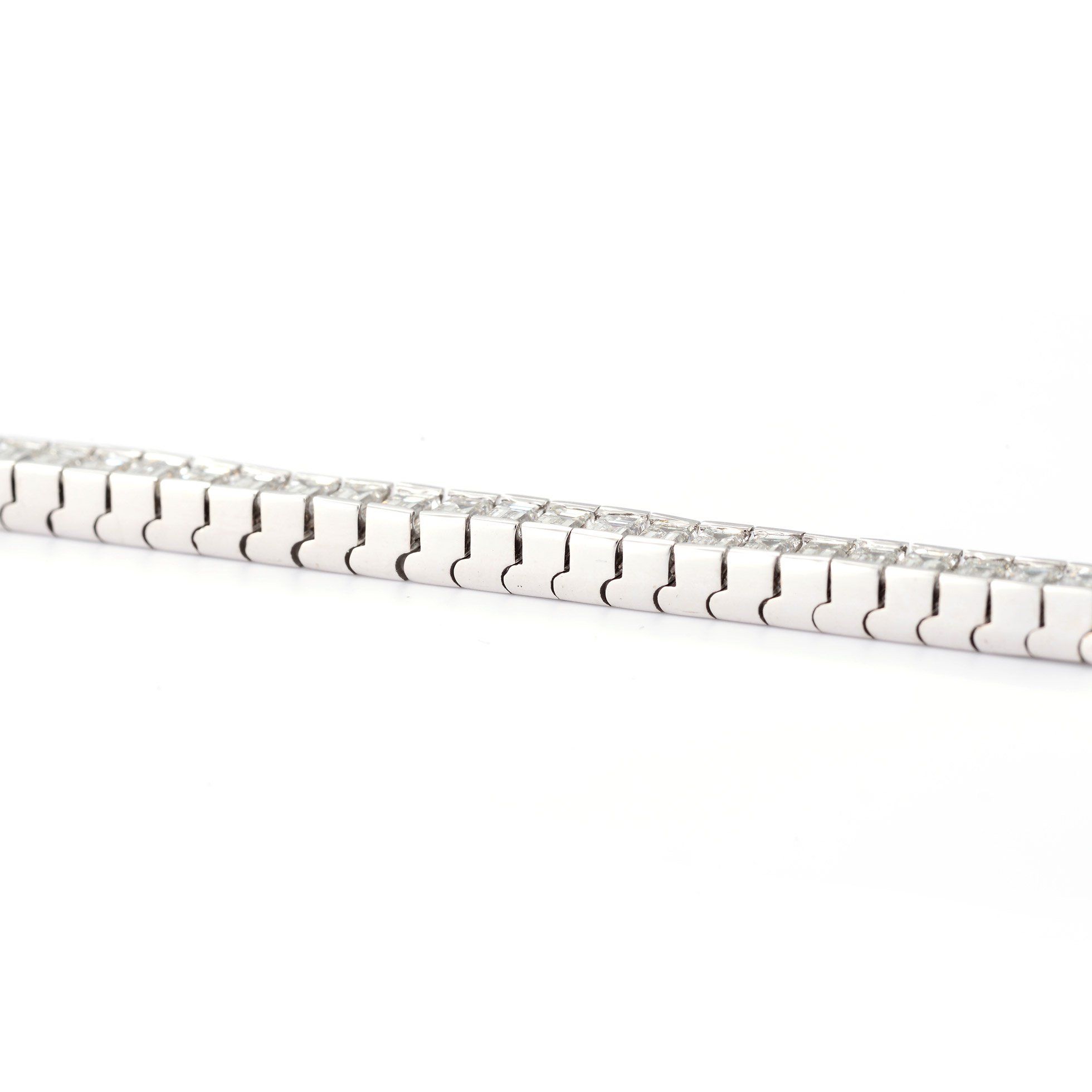  White Diamond Bracelet, 7.61 Ct. TW, Baguette shape