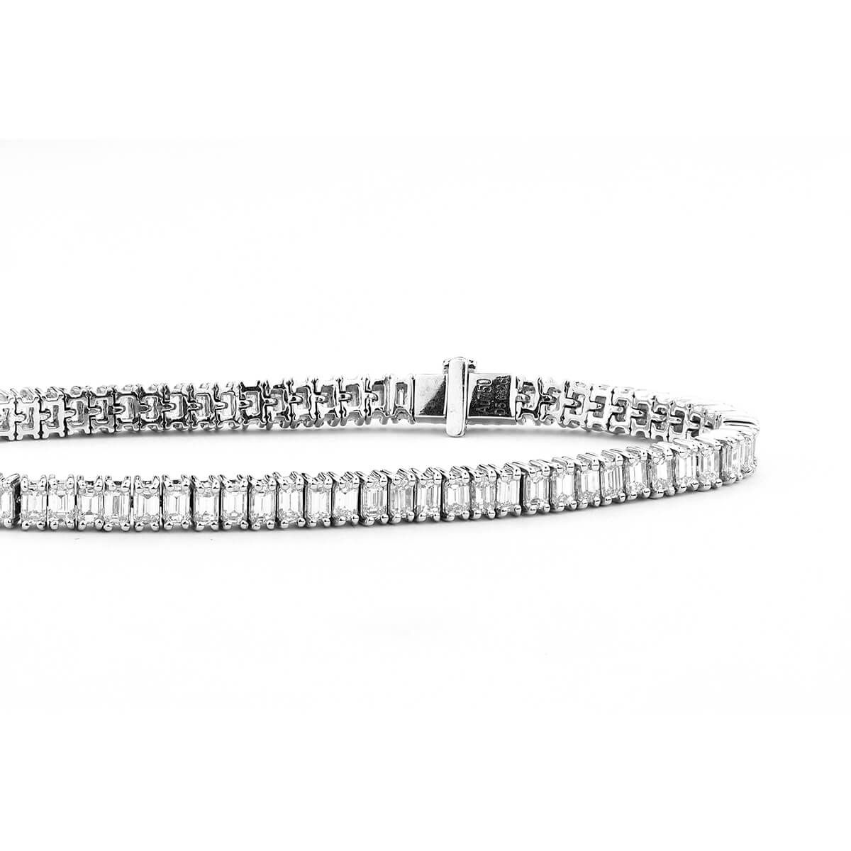  White Diamond Bracelet, 5.69 Ct. TW, Emerald shape