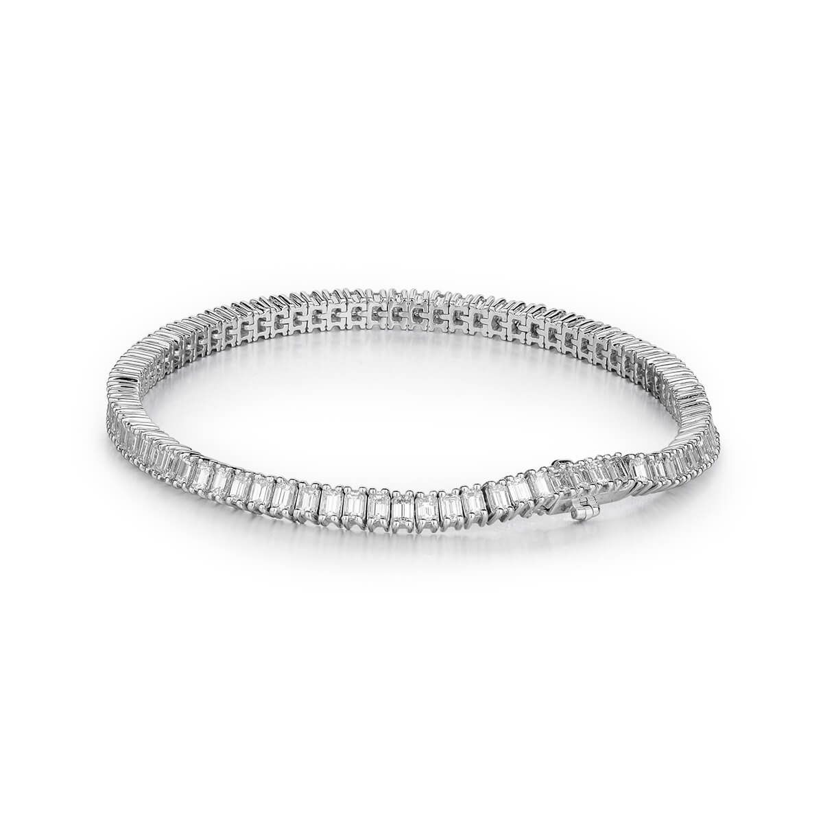  White Diamond Bracelet, 5.10 Ct. TW, Emerald shape, EG_Lab Certified, J5826063535