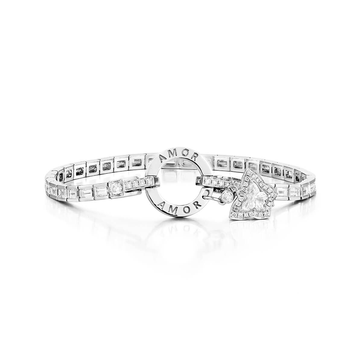  White Diamond Bracelet, 4.19 Ct. (4.54 Ct. TW), Baguette shape, EG_Lab Certified, J5926074942