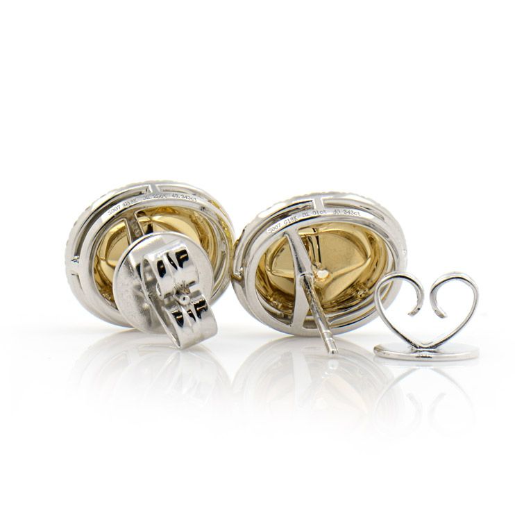 Fancy Light Yellow Diamond Earrings, 4.23 Ct. (4.91 Ct. TW), Oval shape, GIA Certified, JCEF05260322