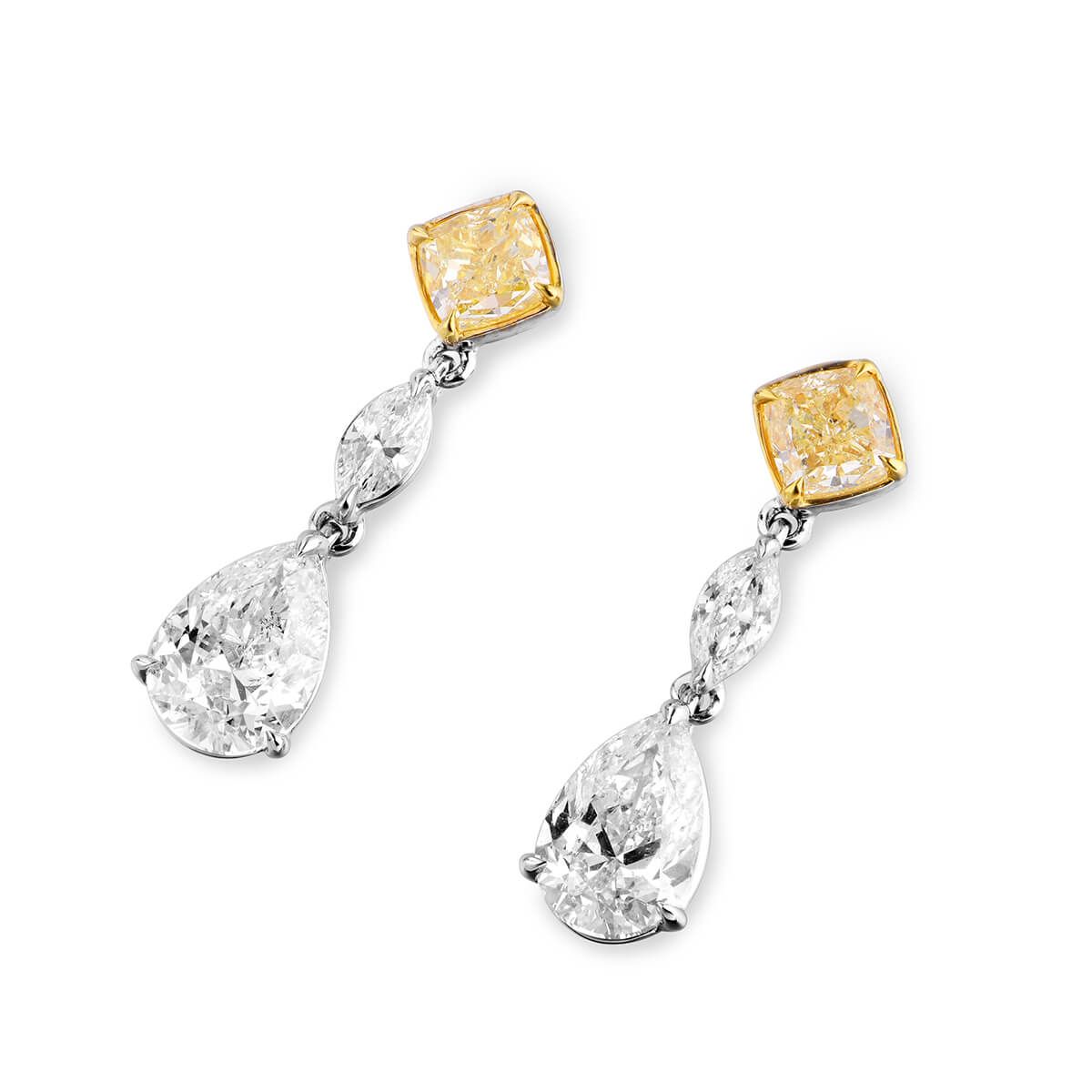  White Diamond Earrings, 3.16 Ct. TW, Marquise shape, GIA Certified, JCEF05398293