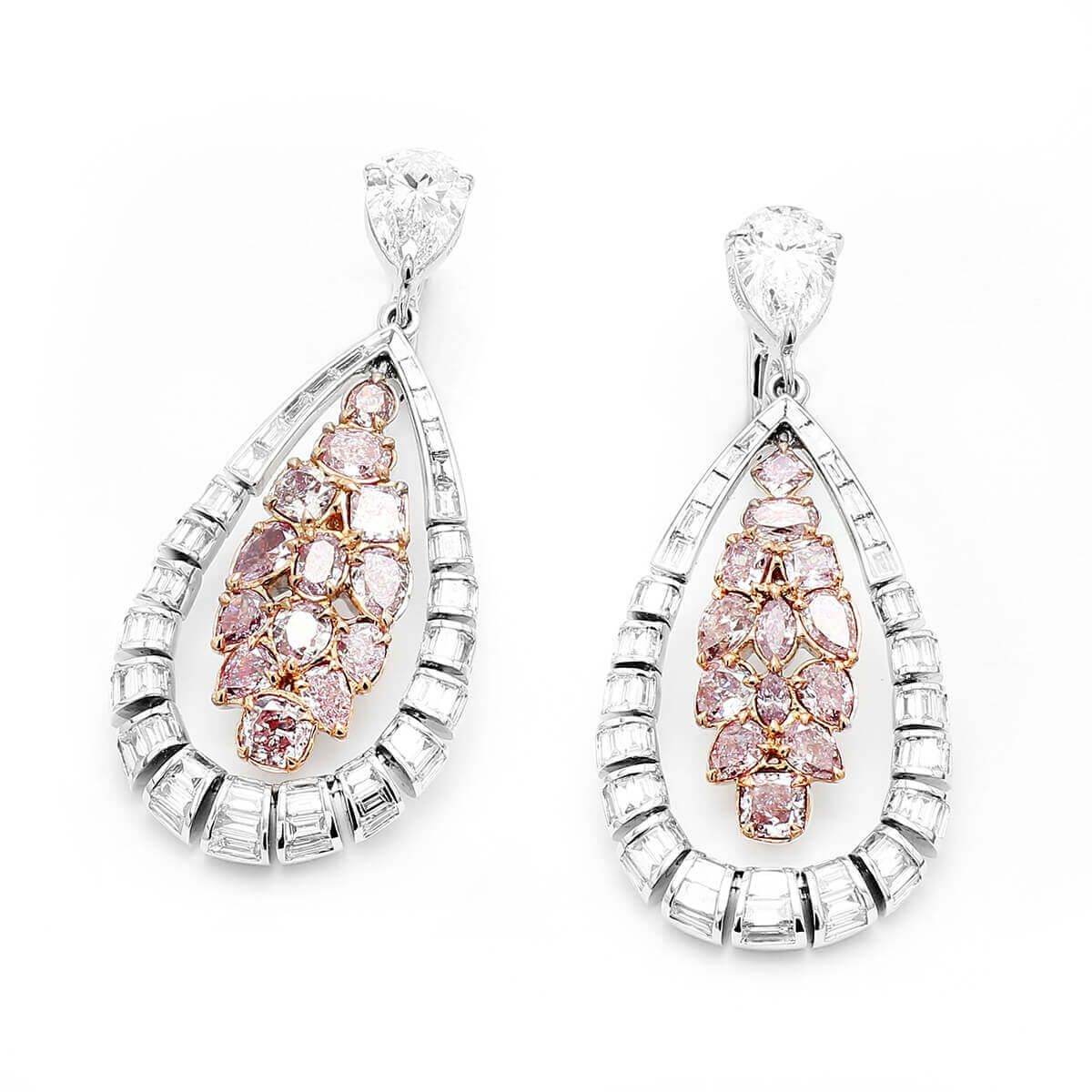  White Diamond Earrings, 2.04 Ct. (7.65 Ct. TW), Pear shape, GIA Certified, JCEF05404057