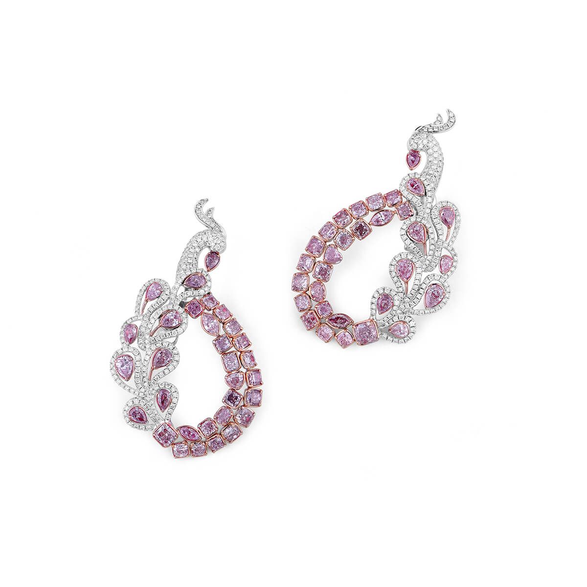 Fancy Light Pink Diamond Earrings, 7.94 Ct. (9.76 Ct. TW), Mix shape