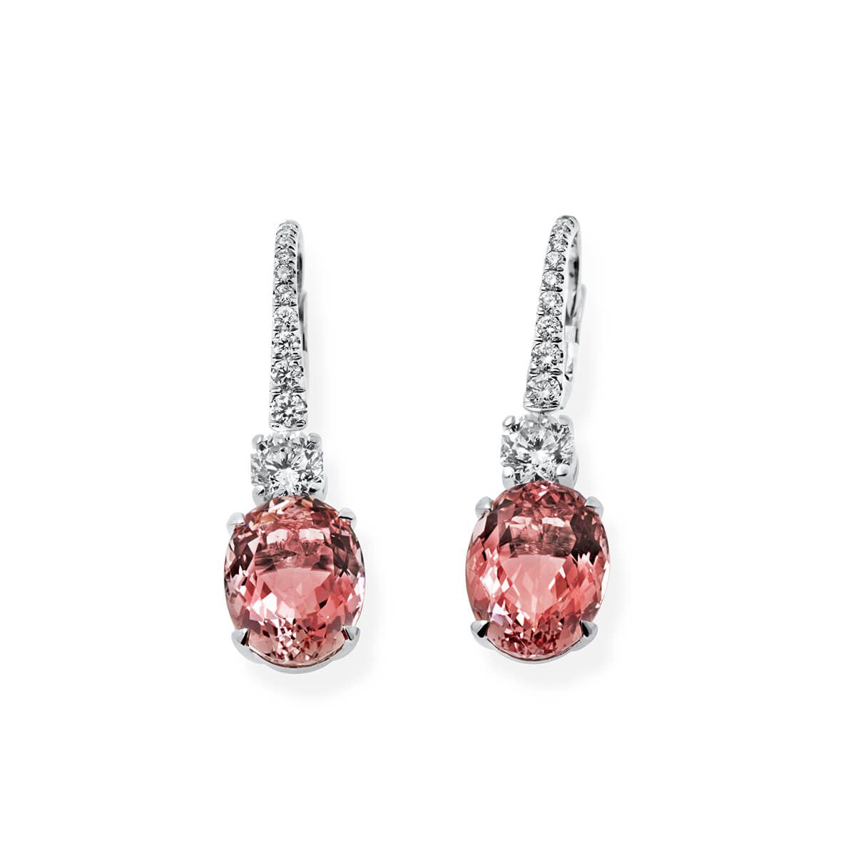 Natural Pink Morganite Earrings, 11.09 Ct. (11.47 Ct. TW), IGL Certified, J37924883IL, Unheated