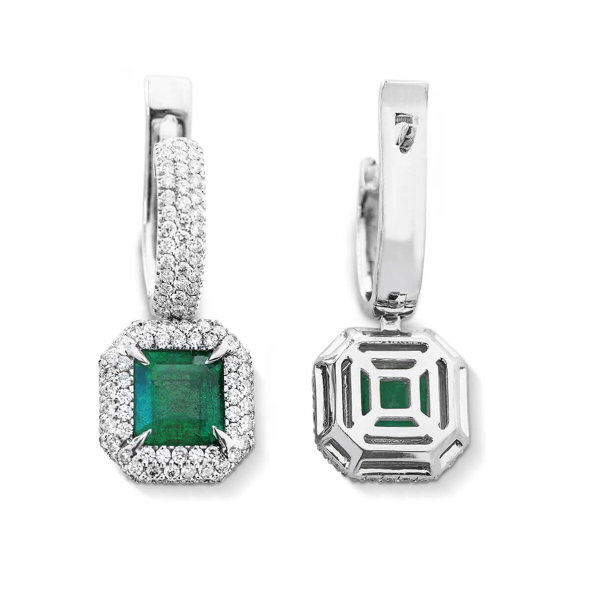 Natural Green Emerald Earrings, 4.49 Ct. TW, IGL Certified, J86402831IL, Unheated